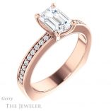 Emerald Cut Forever One Moissanite Engagement Ring #GTJ941-emerald-fb-r 4 Emerald Cut Forever Brilliant Moissanite Engagement Ring #GTJ941-emerald-fb-r