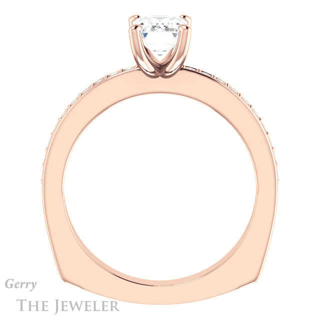Emerald Cut Forever One Moissanite Engagement Ring #GTJ941-emerald-fb-r 2 Emerald Cut Forever Brilliant Moissanite Engagement Ring #GTJ941-emerald-fb-r