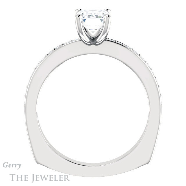 Emerald Cut Forever Brilliant Moissanite Engagement Ring #GTJ941-emerald-fb-w