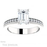 Emerald Cut Forever Brilliant Moissanite Engagement Ring #GTJ941-emerald-fb-w