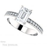 Emerald Cut Forever Brilliant Moissanite Engagement Ring #GTJ941-emerald-fb-w