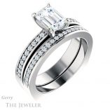 Emerald Cut Forever Brilliant Moissanite Engagement Ring #GTJ941-emerald-fb-w