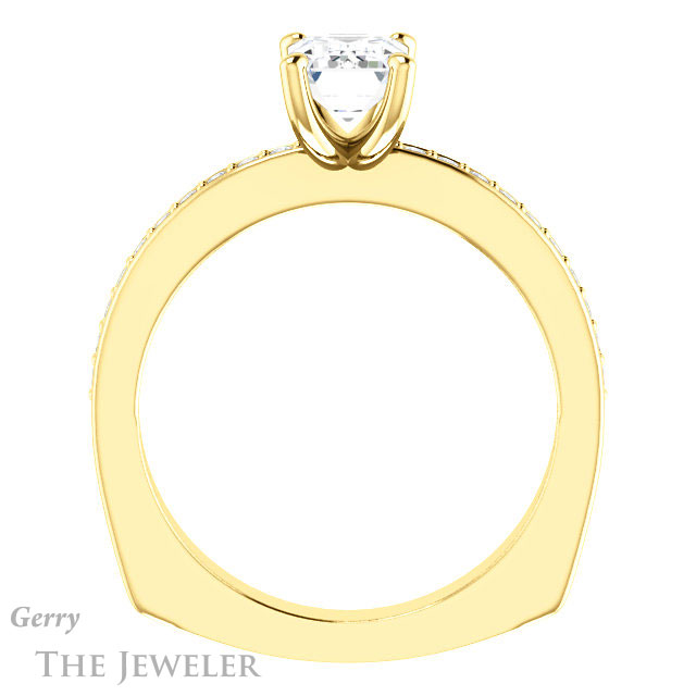 Emerald Cut Forever Brilliant Moissanite Engagement Ring #GTJ941-emerald-fb-y