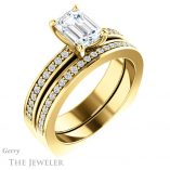 Emerald Cut Forever Brilliant Moissanite Engagement Ring #GTJ941-emerald-fb-y