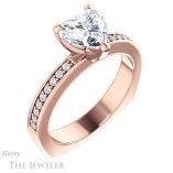 Heart Shaped Forever One Moissanite Engagement Ring #GTJ941-heart-fb-r 4 Heart Shaped Forever Brilliant Moissanite Engagement Ring #GTJ941-heart-fb-r