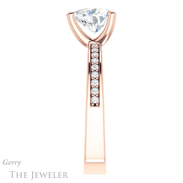 Heart Shaped Forever One Moissanite Engagement Ring #GTJ941-heart-fb-r 3 Heart Shaped Forever Brilliant Moissanite Engagement Ring #GTJ941-heart-fb-r