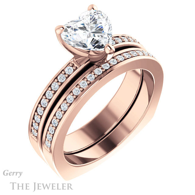 Heart Shaped Forever One Moissanite Engagement Ring #GTJ941-heart-fb-r 6 Heart Shaped Forever Brilliant Moissanite Engagement Ring #GTJ941-heart-fb-r