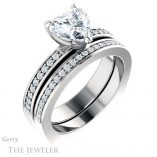 Heart Shaped Forever One Moissanite Engagement Ring #GTJ941-heart-fb-w 6 Heart Shaped Forever Brilliant Moissanite Engagement Ring #GTJ941-heart-fb-w