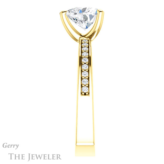 Heart Shaped Forever Brilliant Moissanite Engagement Ring #GTJ941-heart-fb-y