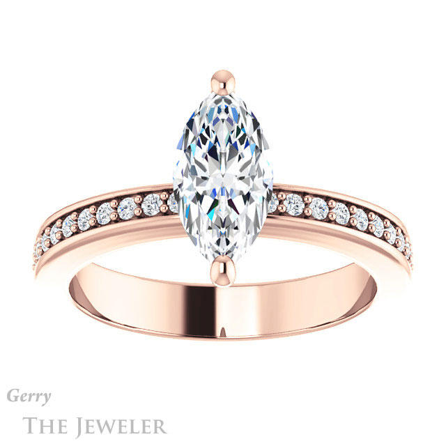 Marquise Cut Forever Brilliant Moissanite Engagement Ring #GTJ941-marquise-fb-r