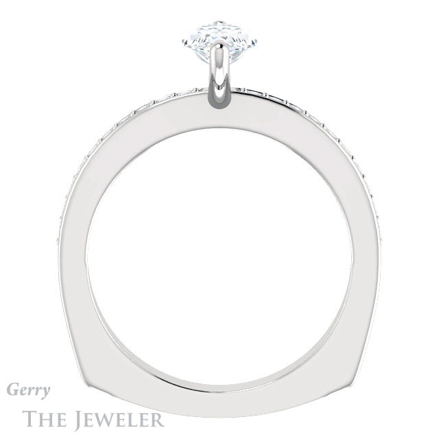 Marquise Cut Forever Brilliant Moissanite Engagement Ring #GTJ941-marquise-fb-w