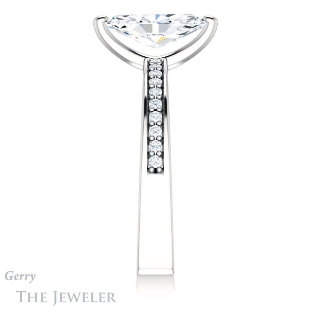 Marquise Cut Forever One Moissanite Engagement Ring #GTJ941-marquise-fb-w 3 Marquise Cut Forever Brilliant Moissanite Engagement Ring #GTJ941-marquise-fb-w