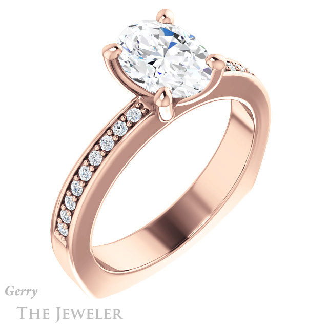 Oval Shaped Forever One Moissanite Engagement Ring #GTJ941-oval-fo-r