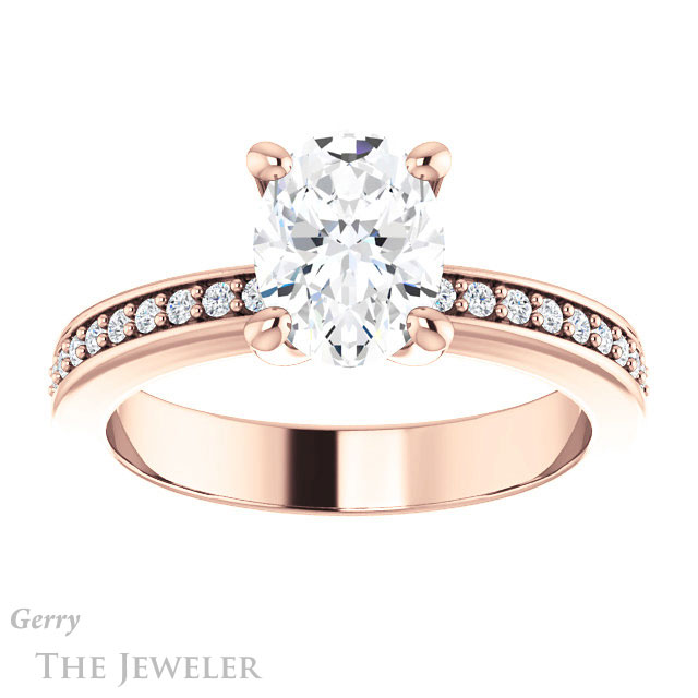 Oval Shaped Forever One Moissanite Engagement Ring #GTJ941-oval-fo-r