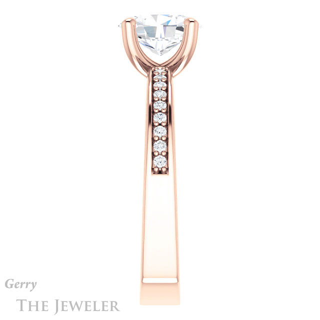 Oval Shaped Forever One Moissanite Engagement Ring #GTJ941-oval-fo-r