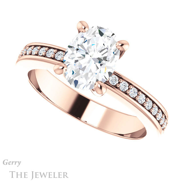 Oval Shaped Forever One Moissanite Engagement Ring #GTJ941-oval-fo-r
