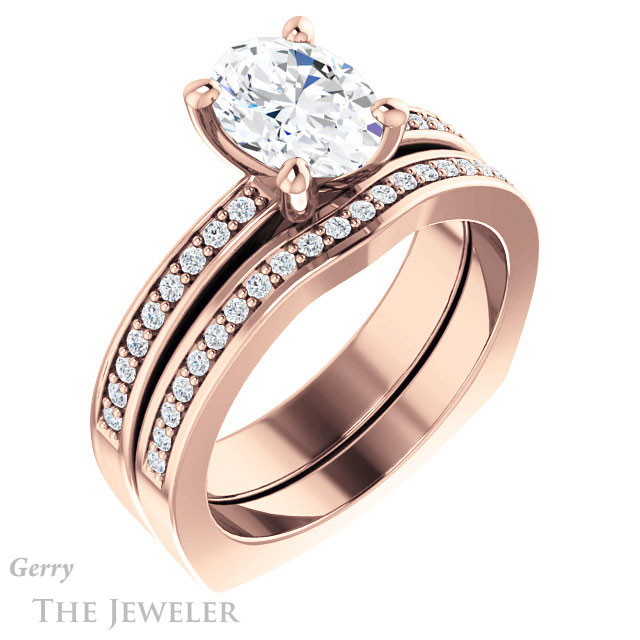 Oval Shaped Forever One Moissanite Engagement Ring #GTJ941-oval-fo-r