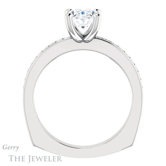 Oval Shaped Forever One Moissanite Engagement Ring #GTJ941-oval-fo-w