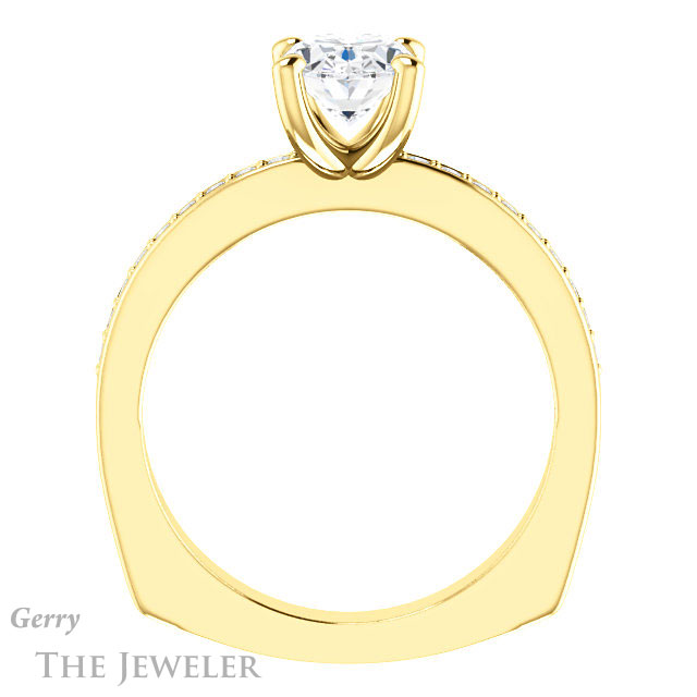 Oval Shaped Forever One Moissanite Engagement Ring #GTJ941-oval-fo-y