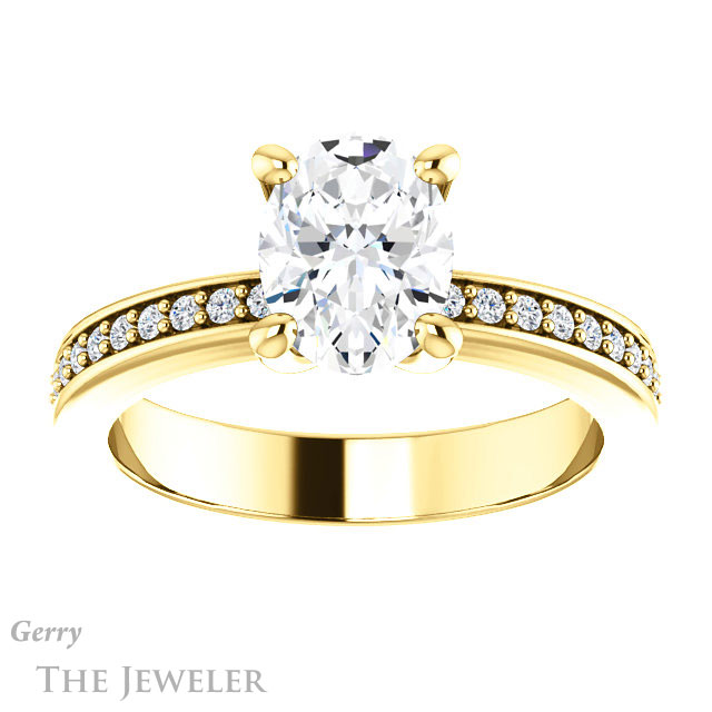 Oval Shaped Forever One Moissanite Engagement Ring #GTJ941-oval-fo-y