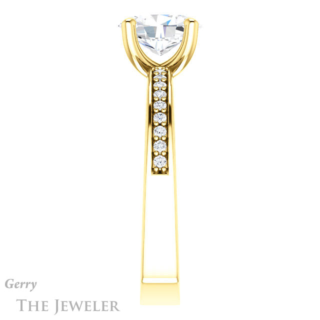 Oval Shaped Forever One Moissanite Engagement Ring #GTJ941-oval-fo-y