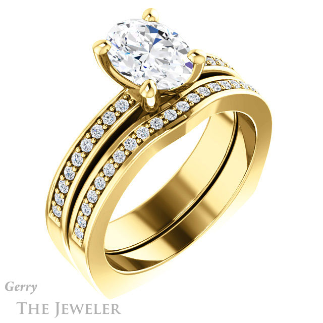 Oval Shaped Forever One Moissanite Engagement Ring #GTJ941-oval-fo-y