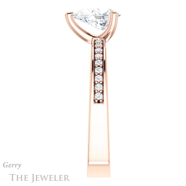 Pear Shaped Forever Brilliant Moissanite Engagement Ring #GTJ941-pear-fb-r