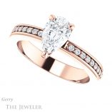 Pear Shaped Forever Brilliant Moissanite Engagement Ring #GTJ941-pear-fb-r