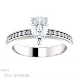 Pear Shaped Forever One Moissanite Engagement Ring #GTJ941-pear-fb-w 1 Pear Shaped Forever Brilliant Moissanite Engagement Ring #GTJ941-pear-fb-w
