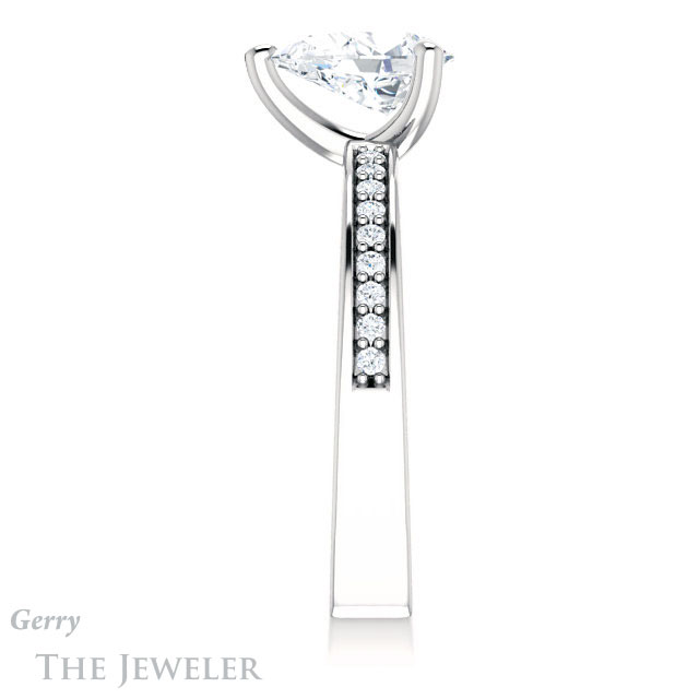Pear Shaped Forever One Moissanite Engagement Ring #GTJ941-pear-fb-w 3 Pear Shaped Forever Brilliant Moissanite Engagement Ring #GTJ941-pear-fb-w