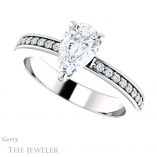 Pear Shaped Forever One Moissanite Engagement Ring #GTJ941-pear-fb-w 5 Pear Shaped Forever Brilliant Moissanite Engagement Ring #GTJ941-pear-fb-w