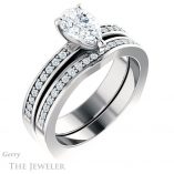 Pear Shaped Forever One Moissanite Engagement Ring #GTJ941-pear-fb-w 6 Pear Shaped Forever Brilliant Moissanite Engagement Ring #GTJ941-pear-fb-w
