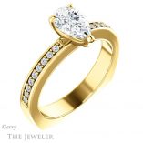 Pear Shaped Forever Brilliant Moissanite Engagement Ring #GTJ941-pear-fb-y