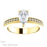 Pear Shaped Forever Brilliant Moissanite Engagement Ring #GTJ941-pear-fb-y
