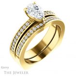 Pear Shaped Forever Brilliant Moissanite Engagement Ring #GTJ941-pear-fb-y
