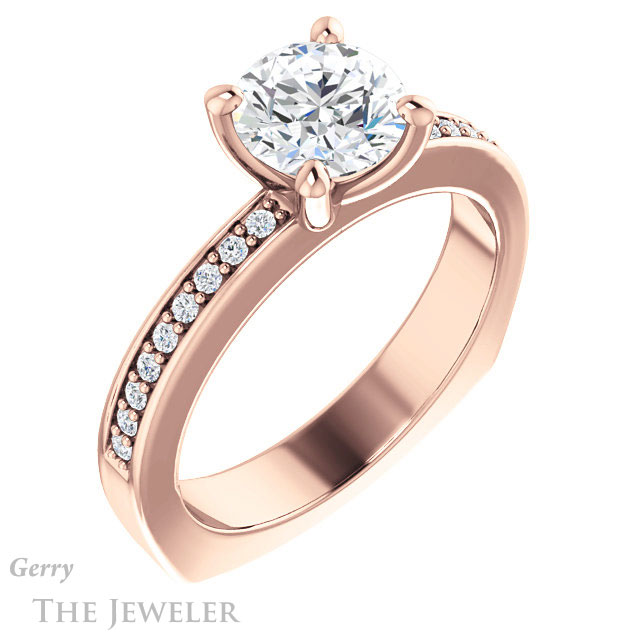 Round Cut Forever One Moissanite Engagement Ring #GTJ941-round-fo-r 4 Round Cut Forever One Moissanite Engagement Ring #GTJ941-round-fo-r
