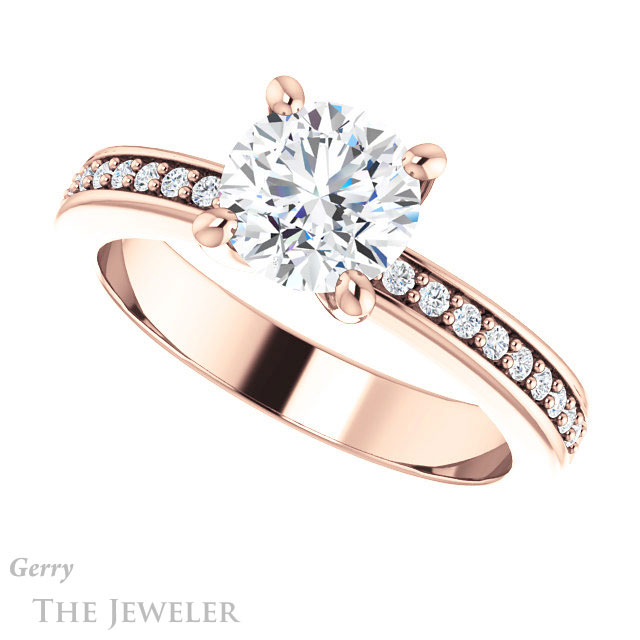 Round Cut Forever One Moissanite Engagement Ring #GTJ941-round-fo-r 5 Round Cut Forever One Moissanite Engagement Ring #GTJ941-round-fo-r