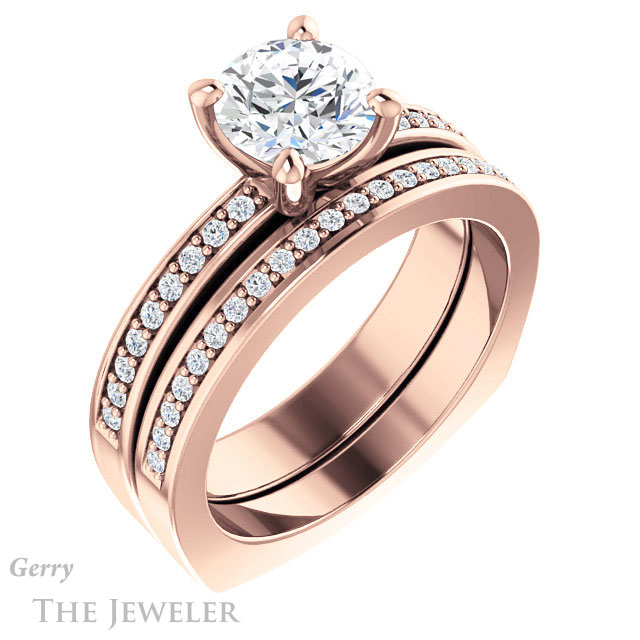 Round Cut Forever One Moissanite Engagement Ring #GTJ941-round-fo-r 6 Round Cut Forever One Moissanite Engagement Ring #GTJ941-round-fo-r