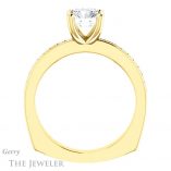 Round Cut Forever One Moissanite Engagement Ring #GTJ941-round-fo-y