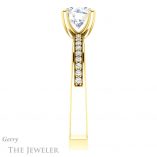 Round Cut Forever One Moissanite Engagement Ring #GTJ941-round-fo-y