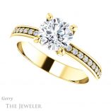 Round Cut Forever One Moissanite Engagement Ring #GTJ941-round-fo-y