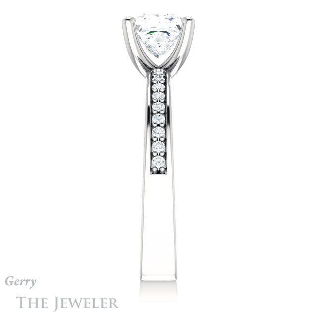 Princess Cut Forever One Moissanite Engagement Ring #GTJ941-square-fo-w