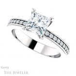 Princess Cut Forever One Moissanite Engagement Ring #GTJ941-square-fo-w