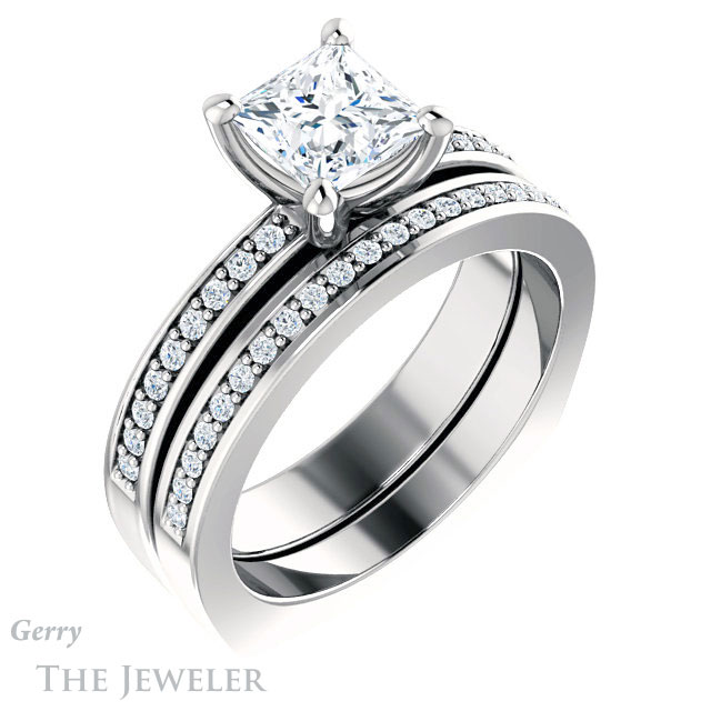Princess Cut Forever One Moissanite Engagement Ring #GTJ941-square-fo-w