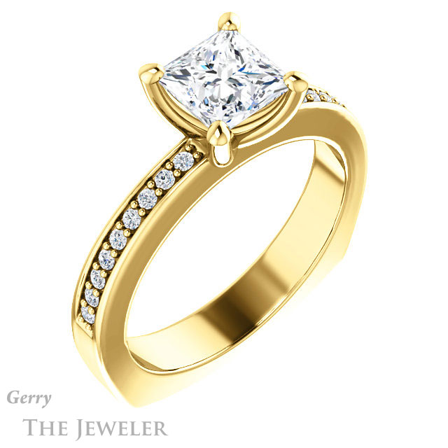 Princess Cut Forever One Moissanite Engagement Ring #GTJ941-square-fo-y 4 Princess Cut Forever One Moissanite Engagement Ring #GTJ941-square-fo-y