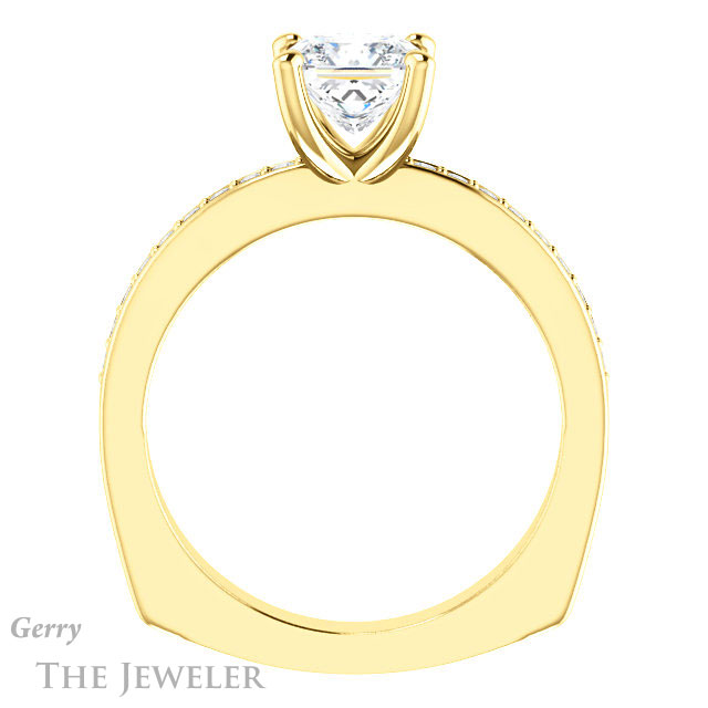 Princess Cut Forever One Moissanite Engagement Ring #GTJ941-square-fo-y