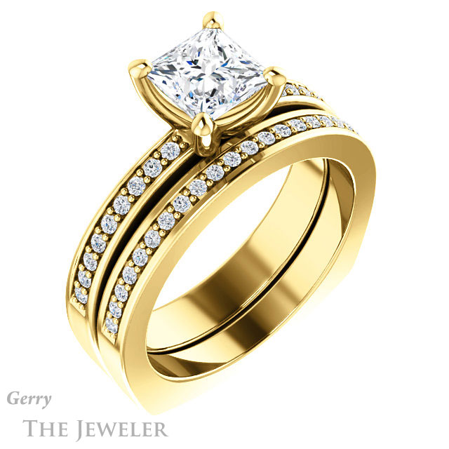 Princess Cut Forever One Moissanite Engagement Ring #GTJ941-square-fo-y 6 Princess Cut Forever One Moissanite Engagement Ring #GTJ941-square-fo-y