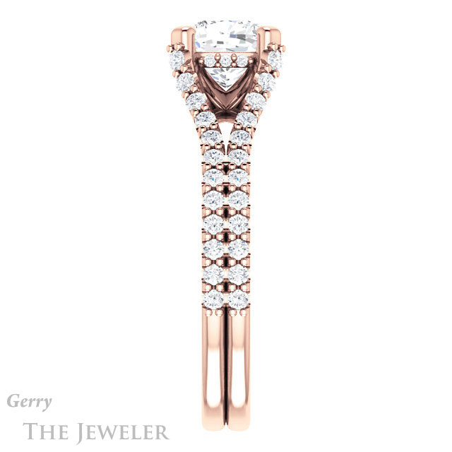 Cushion Cut Forever One Moissanite Engagement Ring #GTJ942-cushion-fo-r