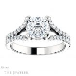Cushion Cut Forever One Moissanite Engagement Ring #GTJ942-cushion-fo-w 1 Cushion Cut Forever One Moissanite Engagement Ring #GTJ942-cushion-fo-w