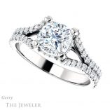 Cushion Cut Forever One Moissanite Engagement Ring #GTJ942-cushion-fo-w 5 Cushion Cut Forever One Moissanite Engagement Ring #GTJ942-cushion-fo-w